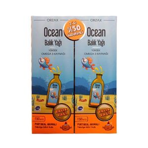Orzax Ocean Portakal Aromalı Balık Yağı Şurubu 2x150 ml - Orzax