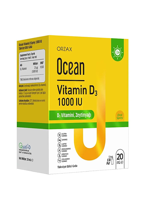 Orzax Ocean Vitamin D3 1000 IU Sprey 20 ml - 1