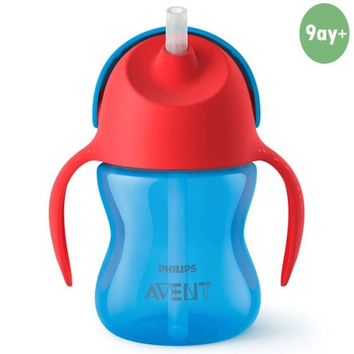 Philips Avent Desenli Pipetli Bardak 200 ml - Mavi - 1