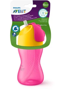 Philips Avent Desenli Pipetli Bardak 300 ml - Pembe - Philips Avent