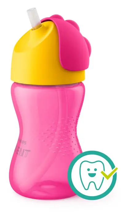 Philips Avent Desenli Pipetli Bardak 300 ml - Pembe - 3