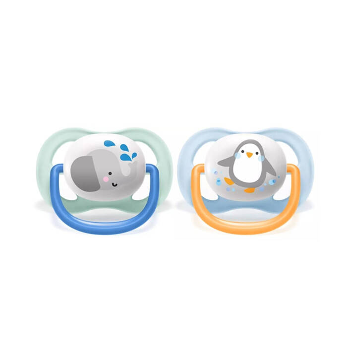 Philips Avent Ultra Air Animals Emzik 0-6 Ay 2'li (Hayvan Desenli/Mavi ve Turuncu) - 2