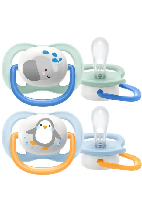 Philips Avent Ultra Air Animals Emzik 0-6 Ay 2'li (Hayvan Desenli/Mavi ve Turuncu) - 3