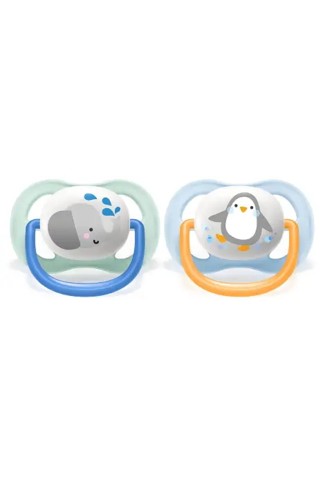 Philips Avent Ultra Air Animals Emzik 0-6 Ay 2'li (Hayvan Desenli/Mavi ve Turuncu) - 4