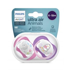 Philips Avent Ultra Air Emzik 6-18 Ay 2'li (Pembe ve Mor Desenli) - Philips Avent