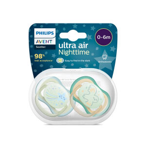 Philips Avent Ultra Air Nighttime Emzik 0-6 Ay 2'li (Yeşil ve Turuncu) - Philips Avent