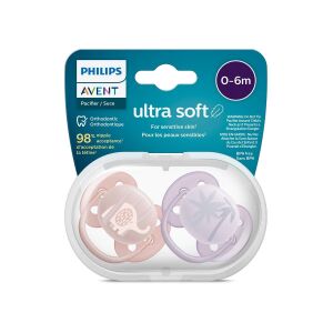 Philips Avent Ultra Soft Emzik 0-6 Ay 2'li (Pembe Ve Mor Desenli) - Philips Avent