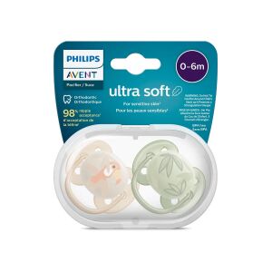 Philips Avent Ultra Soft Emzik 0-6 Ay 2'li (Sarı ve Yeşil Desenli) - Philips Avent