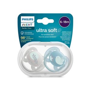 Philips Avent Ultra Soft Emzik 6-18 Ay 2'li (Gri ve Mavi Desenli) - Philips Avent