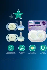 Philips Avent Ultra Start Nighttime Emzik 0-2 Ay 2'li (Desenli) - 2
