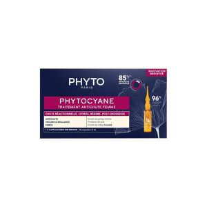 Phyto Phytocyane Kadınlar İçin Dönemsel Saç Dökülmesi Karşıtı Bakım 12 Ampul x 5 ml - Phyto