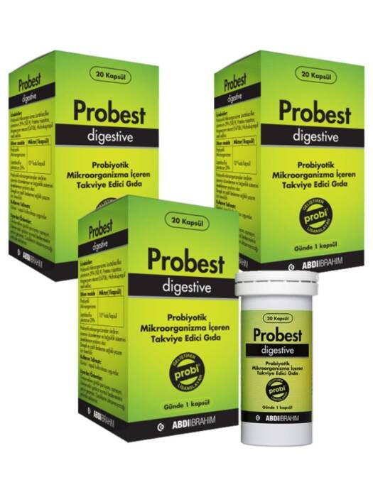 Probest Digestive Probiyotik Takviye Edici Gıda 20 Kapsül x 3 Adet - 1