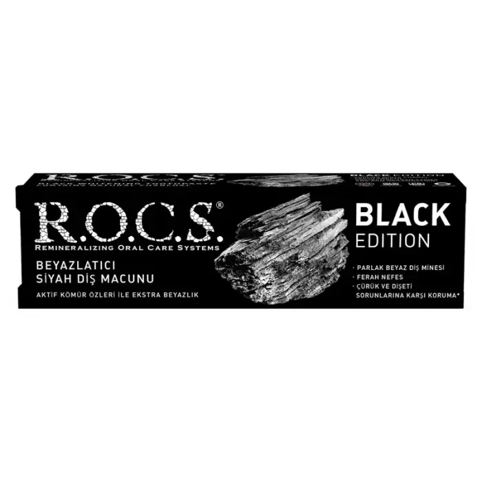 Rocs Black Edition Beyazlatıcı Diş Macunu 60 ml - Hızlı Kargo