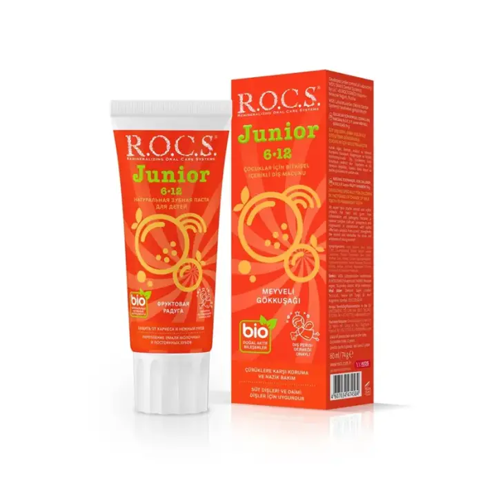 Rocs Junior 6-12 Yaş Meyveli Gökkuşağı Diş Macunu 60 ml - 1