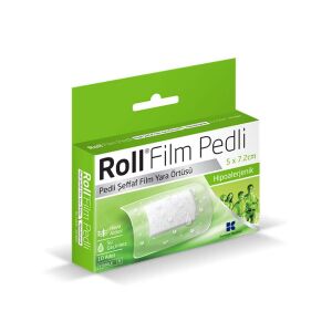 Roll Film Pedli 5 x 7,2 cm Steril Su Geçirmez Yara Örtüsü 10'lu - Roll