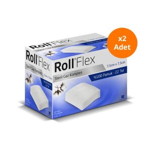Roll Flex Steril Gaz Kompres 7,5cm x 7,5cm 100'lü x2 Adet - Roll
