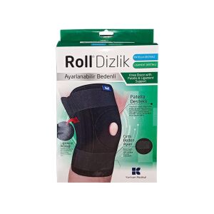 Roll Patella ve Ligament Destekli Ayarlanabilir Bedenli Cırtlı Dizlik - Roll