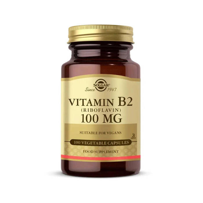 Solgar Vitamin B2 (Riboflavin) 100 mg 100 Bitkisel Kapsül - 1