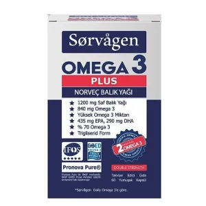 Sorvagen Omega 3 Plus Norveç Balık Yağı 60 Yumuşak Kapsül - Sorvagen