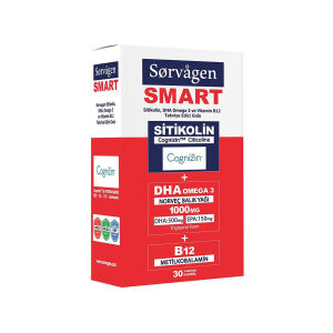 Sorvagen Smart Sitikolin DHA Omega 3 ve B12 30 Yumuşak Kapsül - Sorvagen