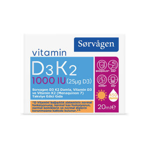Sorvagen Vitamin D3K2 1000 IU Damla 20 ml - Sorvagen