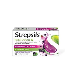 Strepsils Herbal Defence Ekinezya ve Kara Mürver 16 Pastil - Strepsils Herbal