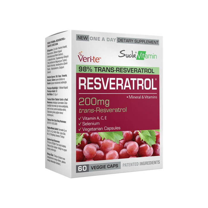 Suda Vitamin Resveratrol 60 Bitkisel Kapsül - 1