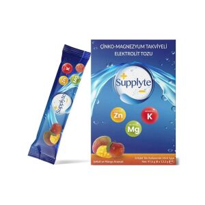 Supplyte Çinko Magnezyum Takviyeli Elektrolit 8 Saşe Şeftali ve Mango Aromalı - Supplyte