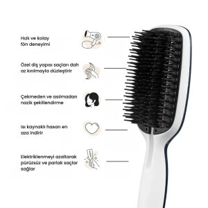 Tangle Teezer Blow Styling Paddle Small Blue-Cream Saç Fırçası - 2