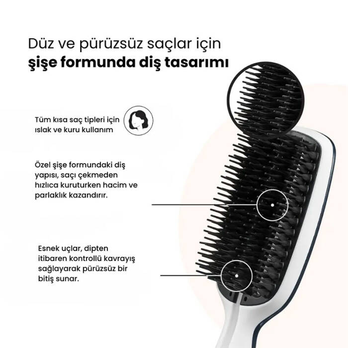 Tangle Teezer Blow Styling Paddle Small Blue-Cream Saç Fırçası - 3