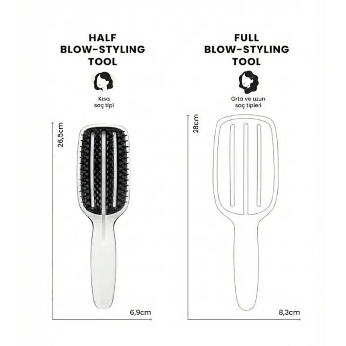 Tangle Teezer Blow Styling Paddle Small Blue-Cream Saç Fırçası - 4