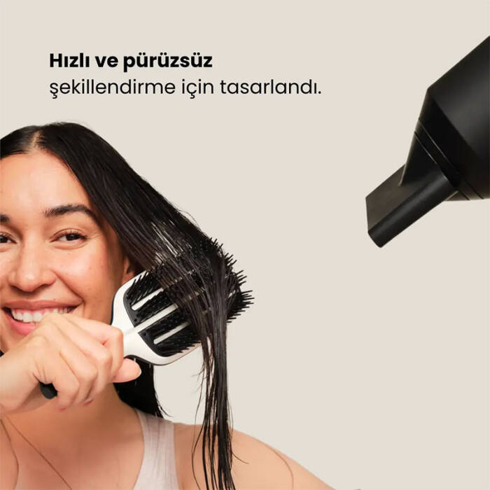 Tangle Teezer Blow Styling Paddle Small Blue-Cream Saç Fırçası - 5