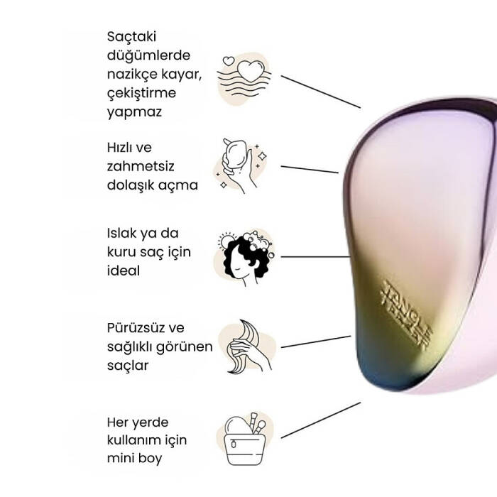Tangle Teezer Compact Styler Matte Ombre Chrome Saç Fırçası - 6