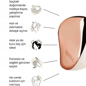 Tangle Teezer Compact Styler Rose Gold Cream Saç Fırçası - 5