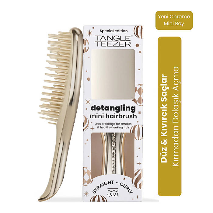 Tangle Teezer Mini Ultimate Detangler Champagne Gold Chrome Saç Fırçası - 2