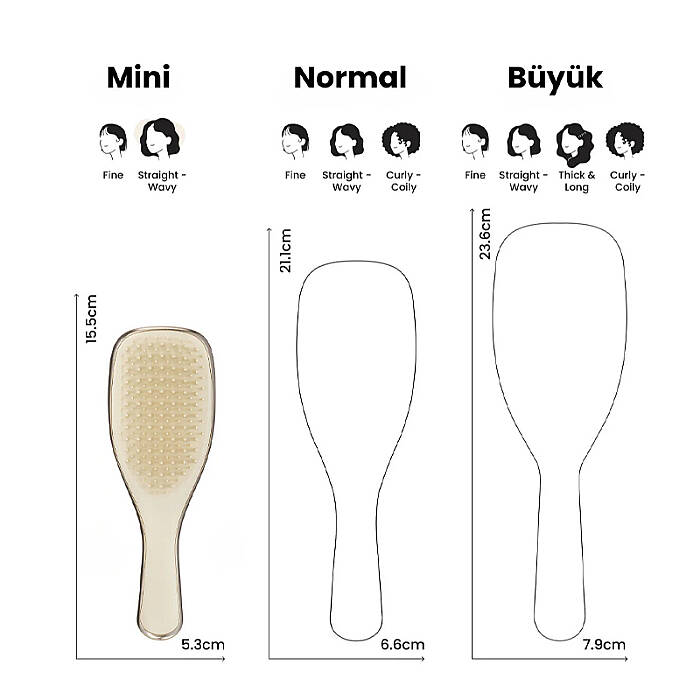 Tangle Teezer Mini Ultimate Detangler Champagne Gold Chrome Saç Fırçası - 4