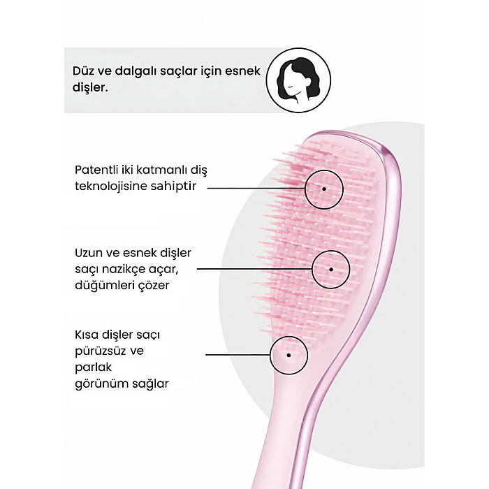 Tangle Teezer Mini Ultimate Detangler Satin Pink Chrome Saç Fırçası - 3