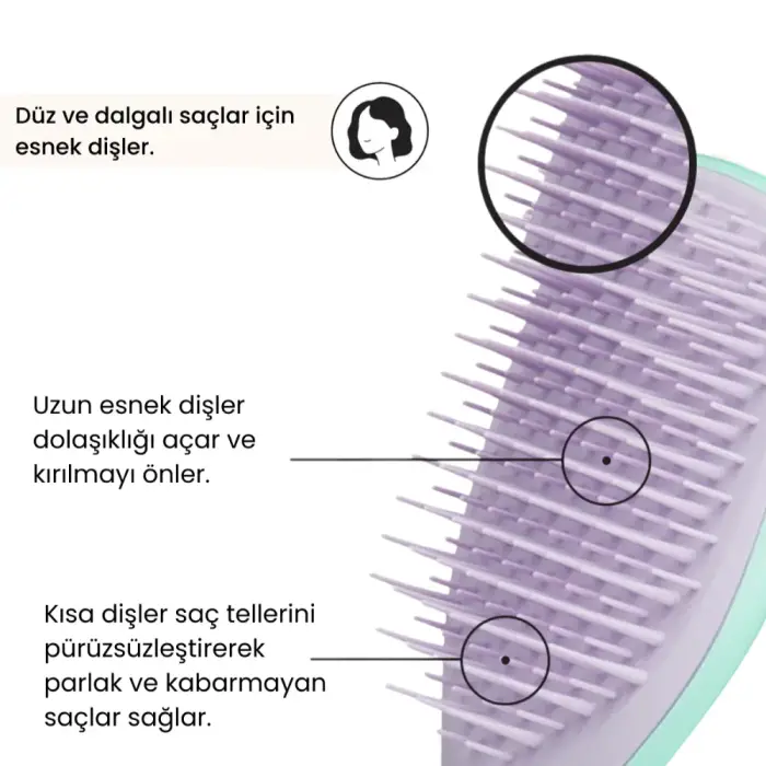 Tangle Teezer Mini Wet Detangler Lilac & Mint Saç Fırçası - 4