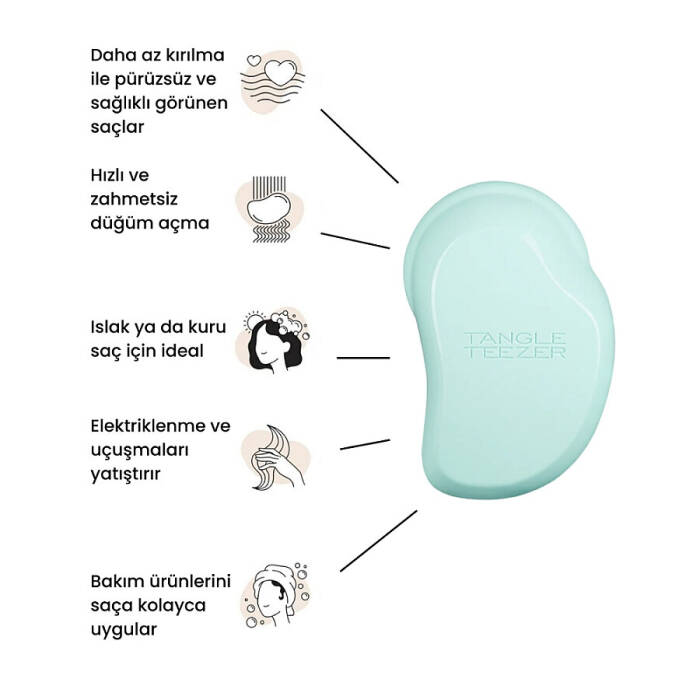 Tangle Teezer Original Fine Fragile Mint Lilac Saç Fırçası - 6