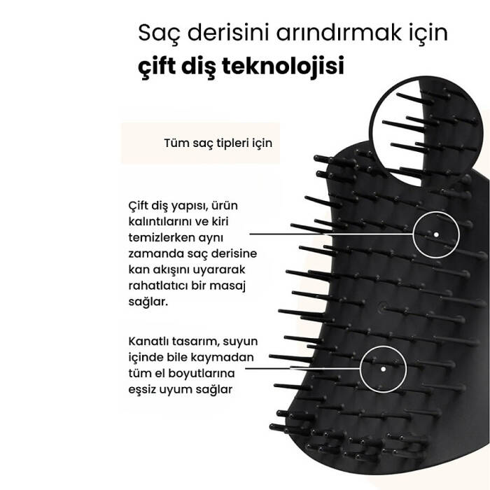 Tangle Teezer Scalp Brush Black Masaj ve Saç Fırçası - 2