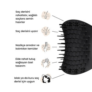 Tangle Teezer Scalp Brush Black Masaj ve Saç Fırçası - 3