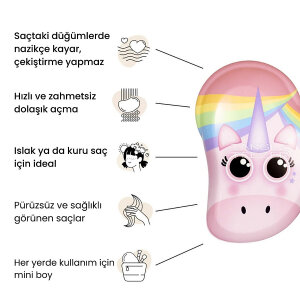 Tangle Teezer Small Original Pink Unicorn Çocuk Saç Fırçası - 4
