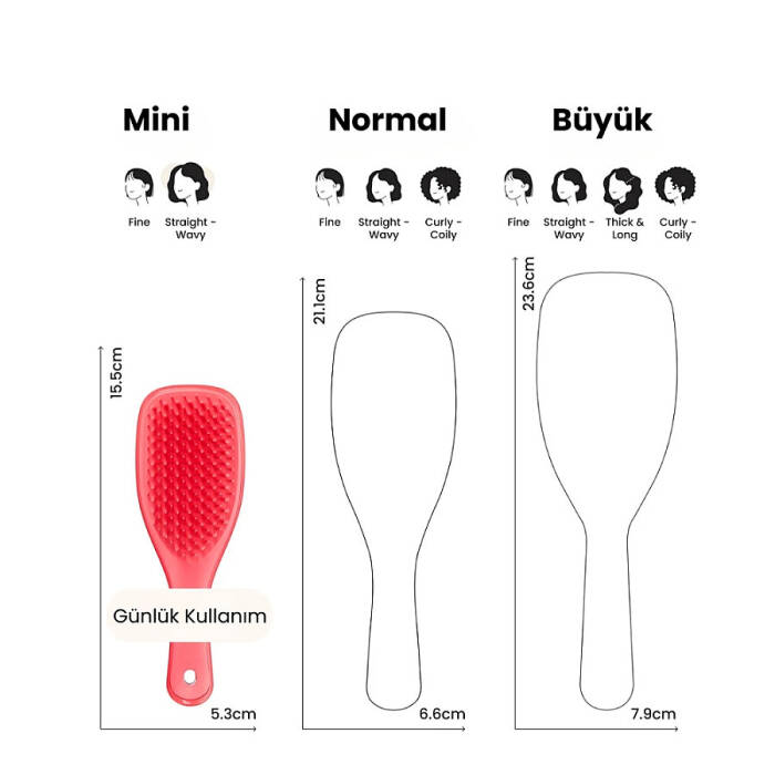 Tangle Teezer The Ultimate Detangler Mini Pink Punch Saç Fırçası - 5