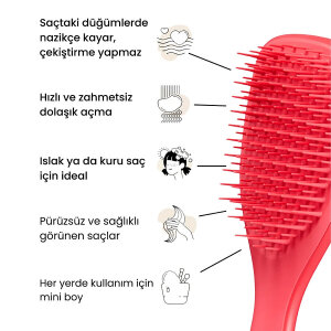 Tangle Teezer The Ultimate Detangler Mini Pink Punch Saç Fırçası - 6