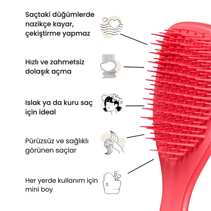 Tangle Teezer The Ultimate Detangler Mini Pink Punch Saç Fırçası - 6