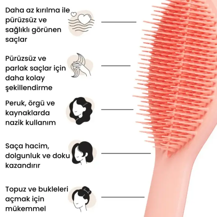 Tangle Teezer The Ultimate Styler Peach Glow Saç Fırçası - 6