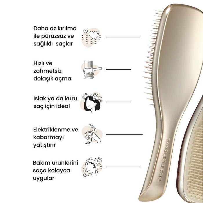 Tangle Teezer Ultimate Detangler - Chrome - Champagne Gold Saç Fırçası - 2