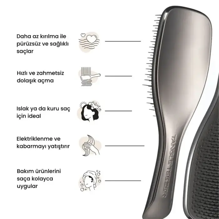 Tangle Teezer Ultimate Detangler - Chrome - Midnight Silver Saç Fırçası - 2