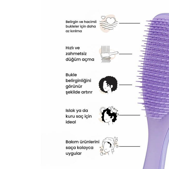 Tangle Teezer Wet Hair Naturally Curly Lilac Saç Fırçası - 6