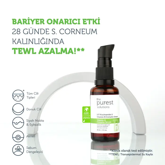 The Purest Solutions Bariyer Güçlendirici ve Yatıştırıcı B Vitamini Cilt Bakım Serumu 30 ml - 2